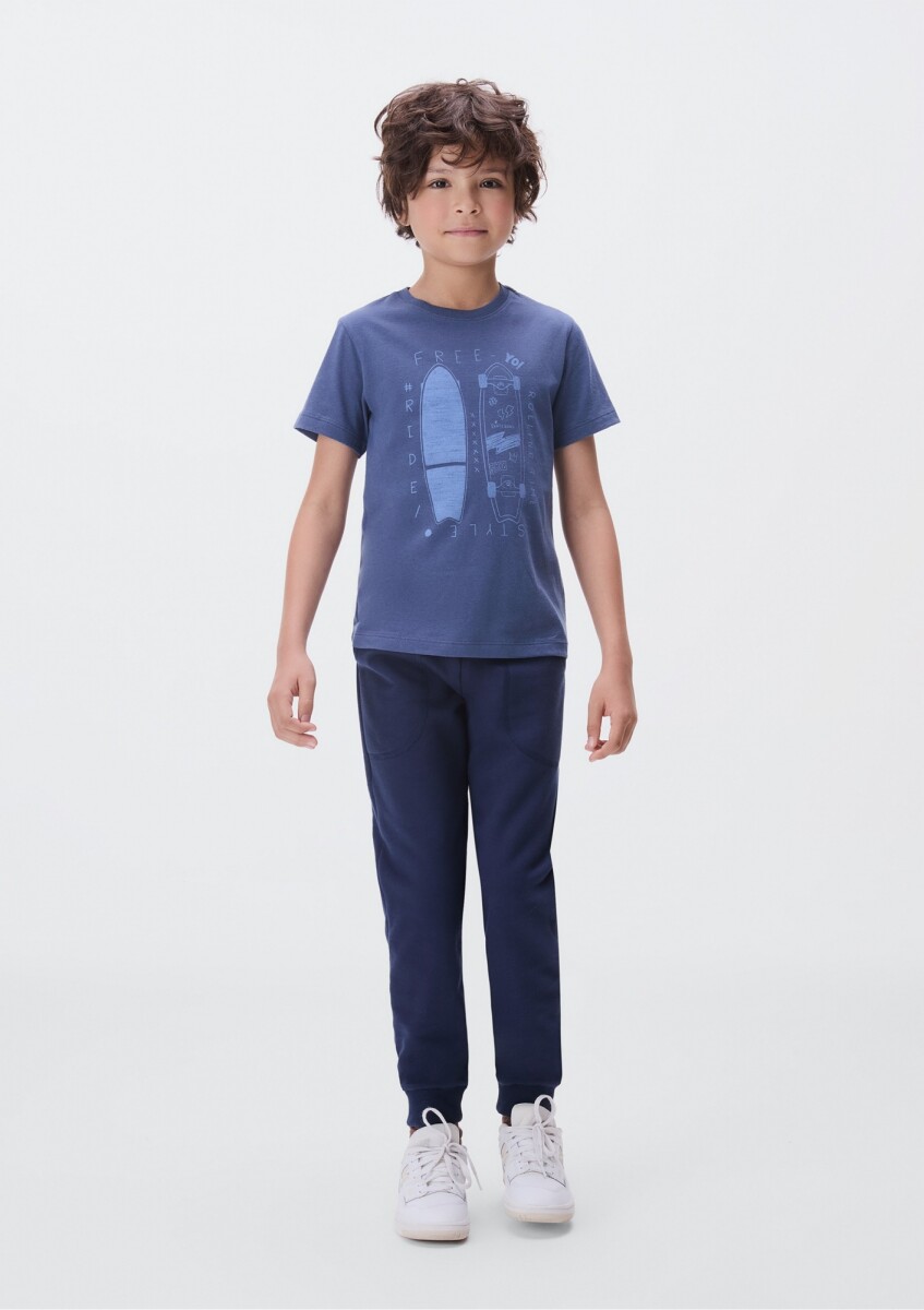 CAMISETA MM MASC - AZUL ESCURO 