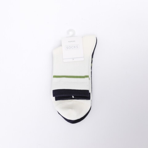 MEDIAS DEPORTIVAS CASUALES PARA HOMBRE (2 PARES/BLANCO Y AZUL MARINO) MEDIAS DEPORTIVAS CASUALES PARA HOMBRE (2 PARES/BLANCO Y AZUL MARINO)
