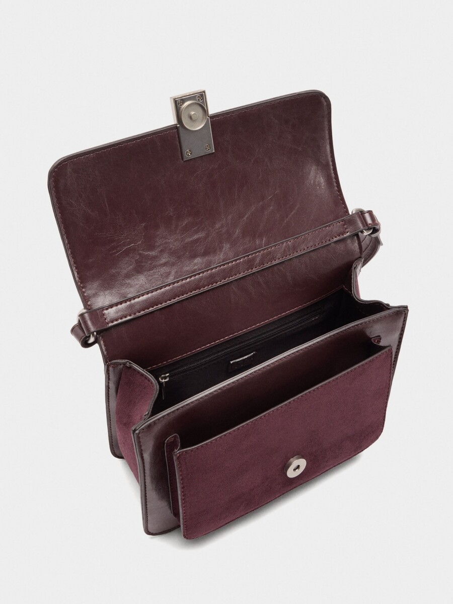 Bolso De Mano Con Solapa burdeos