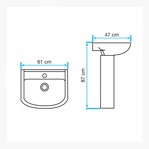 JUEGO DE LAVATORIO Y PEDESTAL BLANCO