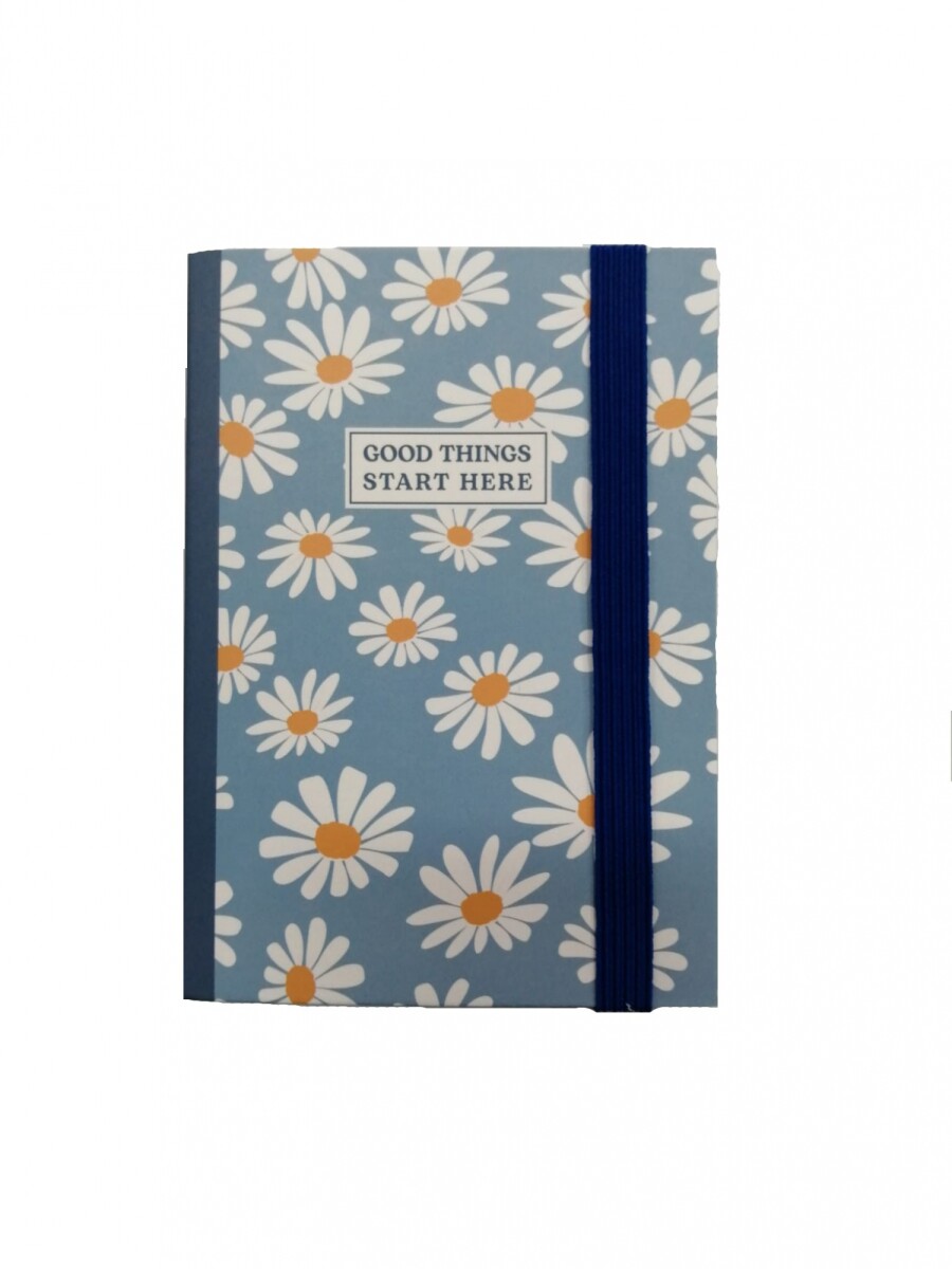 Cuaderno floral A6 - azul 