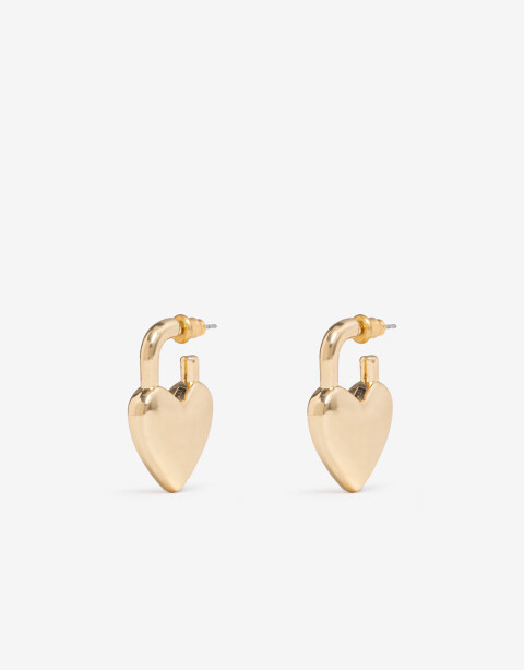 Aros Argollas Metal Aros Corazón Metal. - Dorado