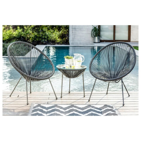 SILLA HONGUITO DE JARDIN COZUMEL DE RATTAN NEGRO SILLA HONGUITO DE JARDIN COZUMEL DE RATTAN NEGRO