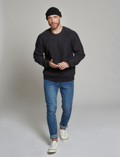 Sweater basico negro melange