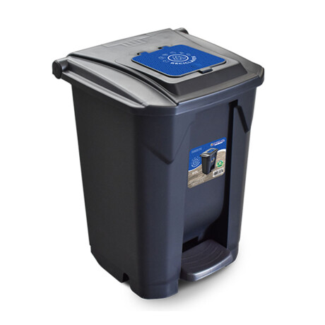 Tarro de residuos con ruedas pedal 60 lts AZUL