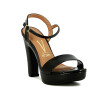 Sandalias Charol Mujer Vizzano Taco Alto Con Plataforma Negro