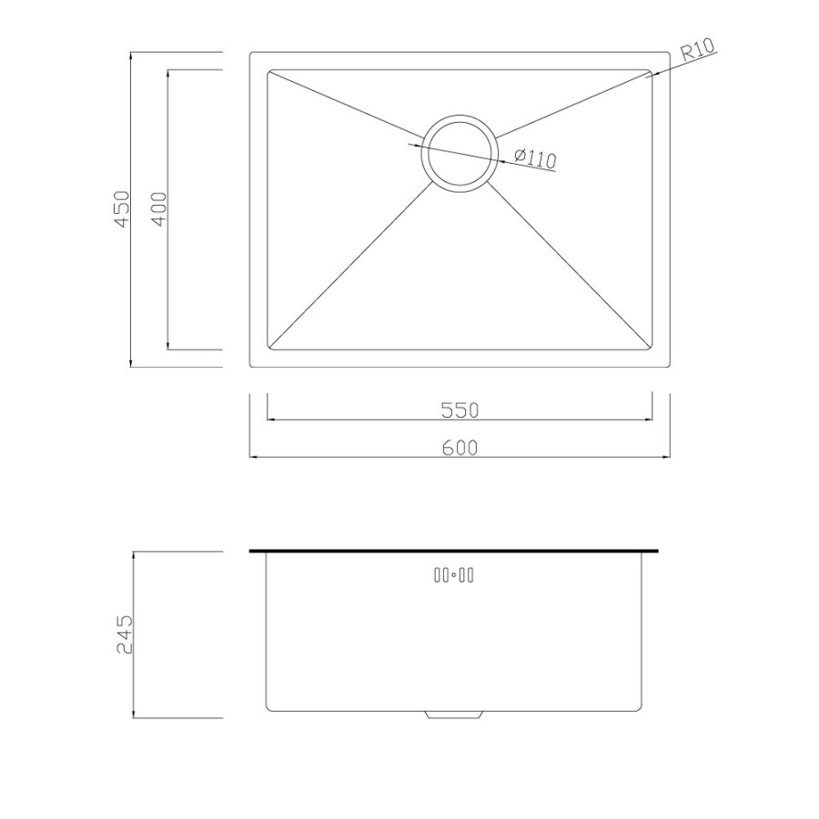 Pileta Simple Dorada 60 x 45 Pileta Simple Dorada 60 x 45