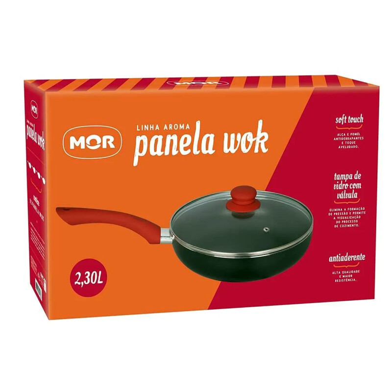 Sartén wok en aluminio aroma con tapa 24 cm ALUMINIO