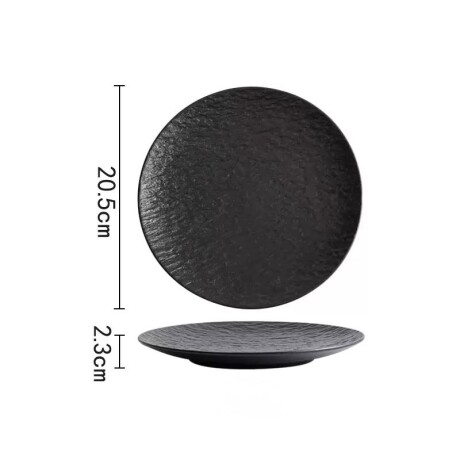 Plato Cerámica Negra - Línea Black Stone – Ø20.5 x 2.3 cm Plato Cerámica Negra - Línea Black Stone – Ø20.5 x 2.3 cm