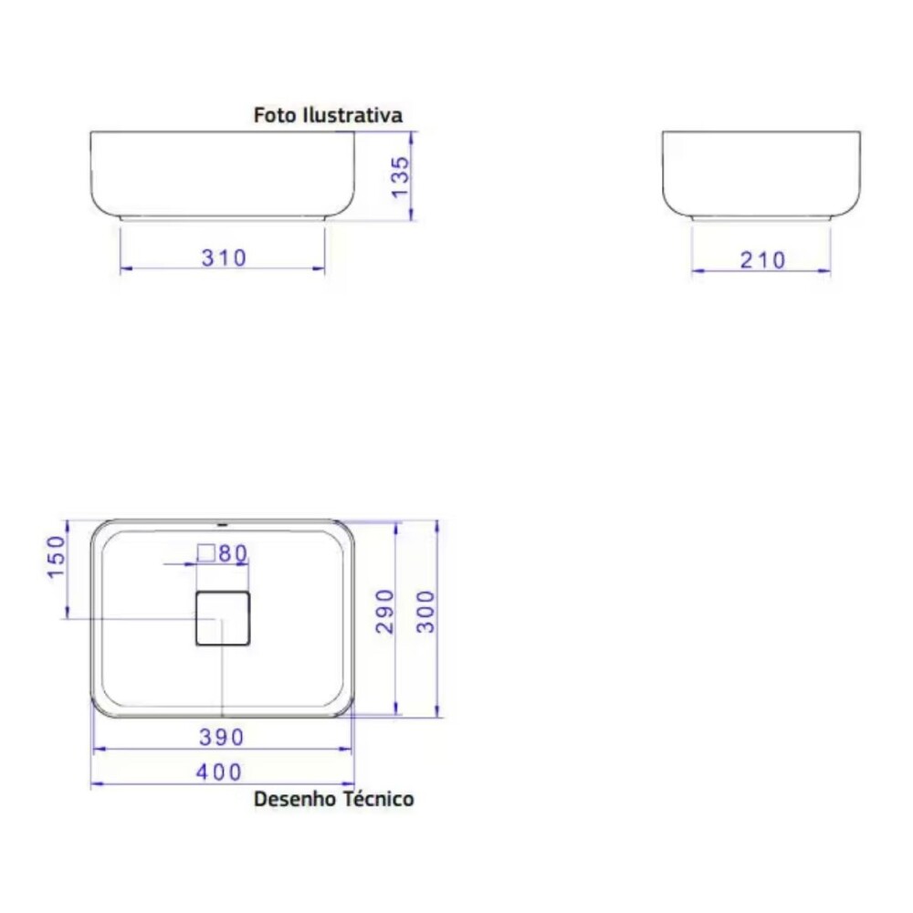 Bacha de apoyo rectangular 40x30 cm blanca brillante Deca Bacha De Apoyo Rectangular 40x30 Cm Blanca Brillante Deca