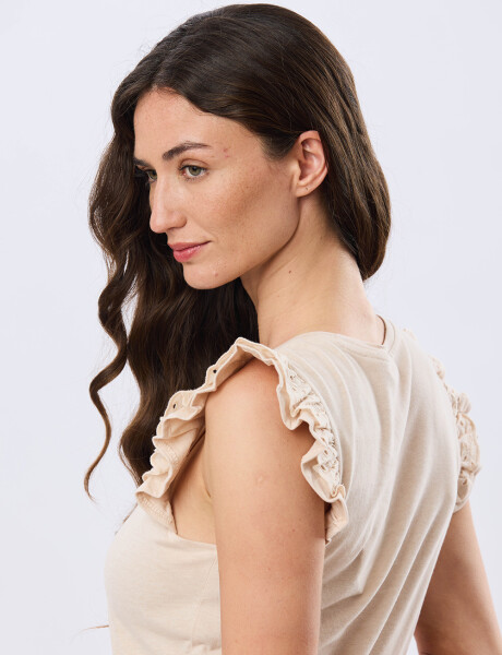 REMERA LISA DE ALGODÓN Beige