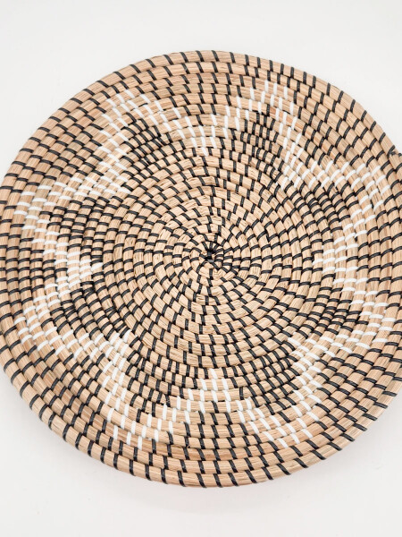 BANDEJA REDONDA TEJIDA MARRON