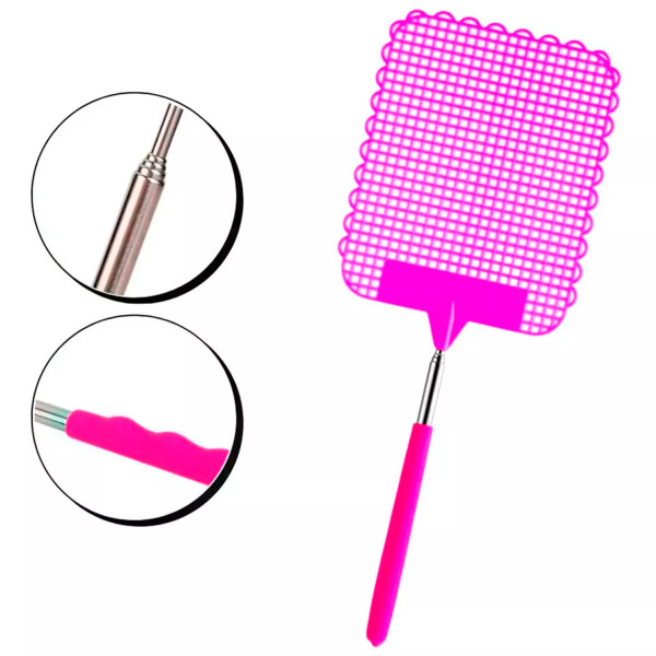 Matamoscas Telescopico Extensible Mata Mosquitos Bichos Variante Color Rosa