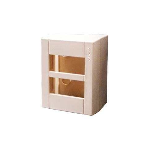 Caja exterior, 2 módulos, marfil - Atenea M45402
