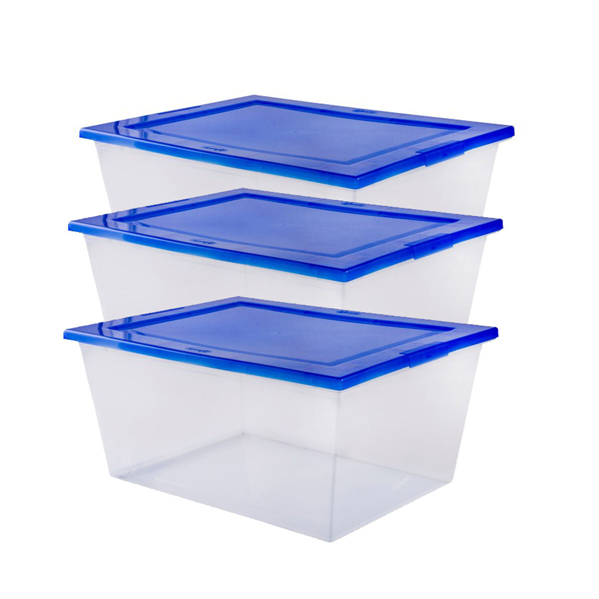 Set x3 Caja organizadora 15 lts Mybox - TRANSPARENTE 