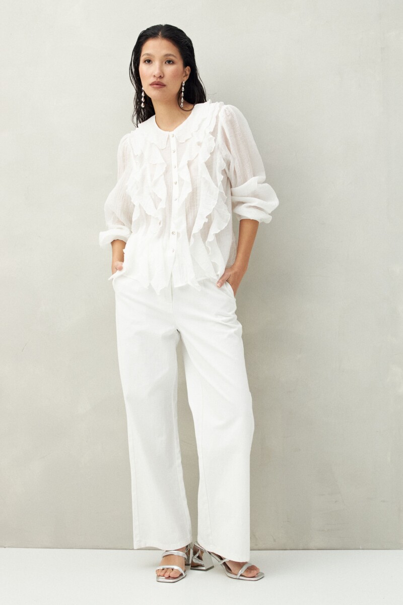 CAMISA FLORICA Blanco