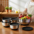 Juego de 8 Bowl De Acero Inoxidable Utensilios Cocina Profesional IMBACK Color Negro Juego de 8 Bowl De Acero Inoxidable Utensilios Cocina Profesional IMBACK Color Negro