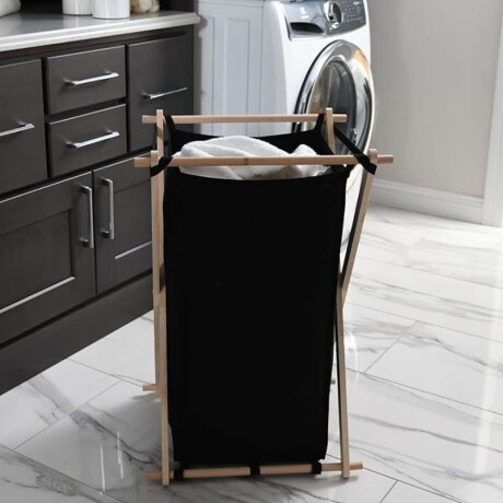 Cesto Para Ropa Articulable 50X43X76Cm Bamboo/Tela