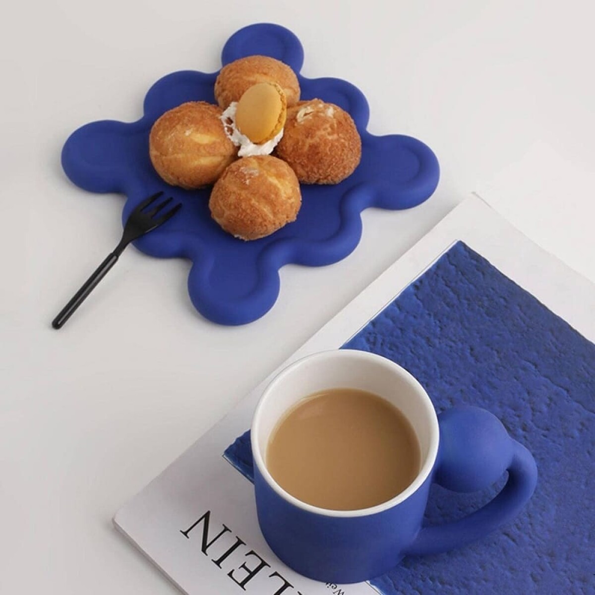 Posavasos ondeado de colores - azul 