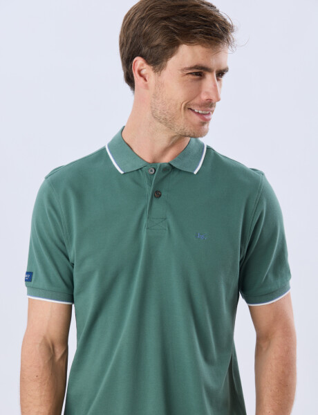 REMERA POLO LISA PIQUÉ Verde Oscuro