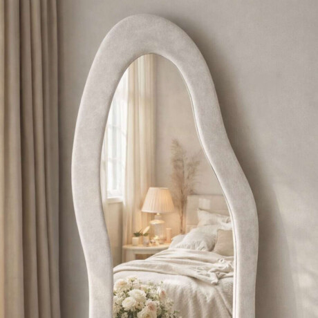 Espejo de pie Irregular con borde velvet - 60x160cm Blanco