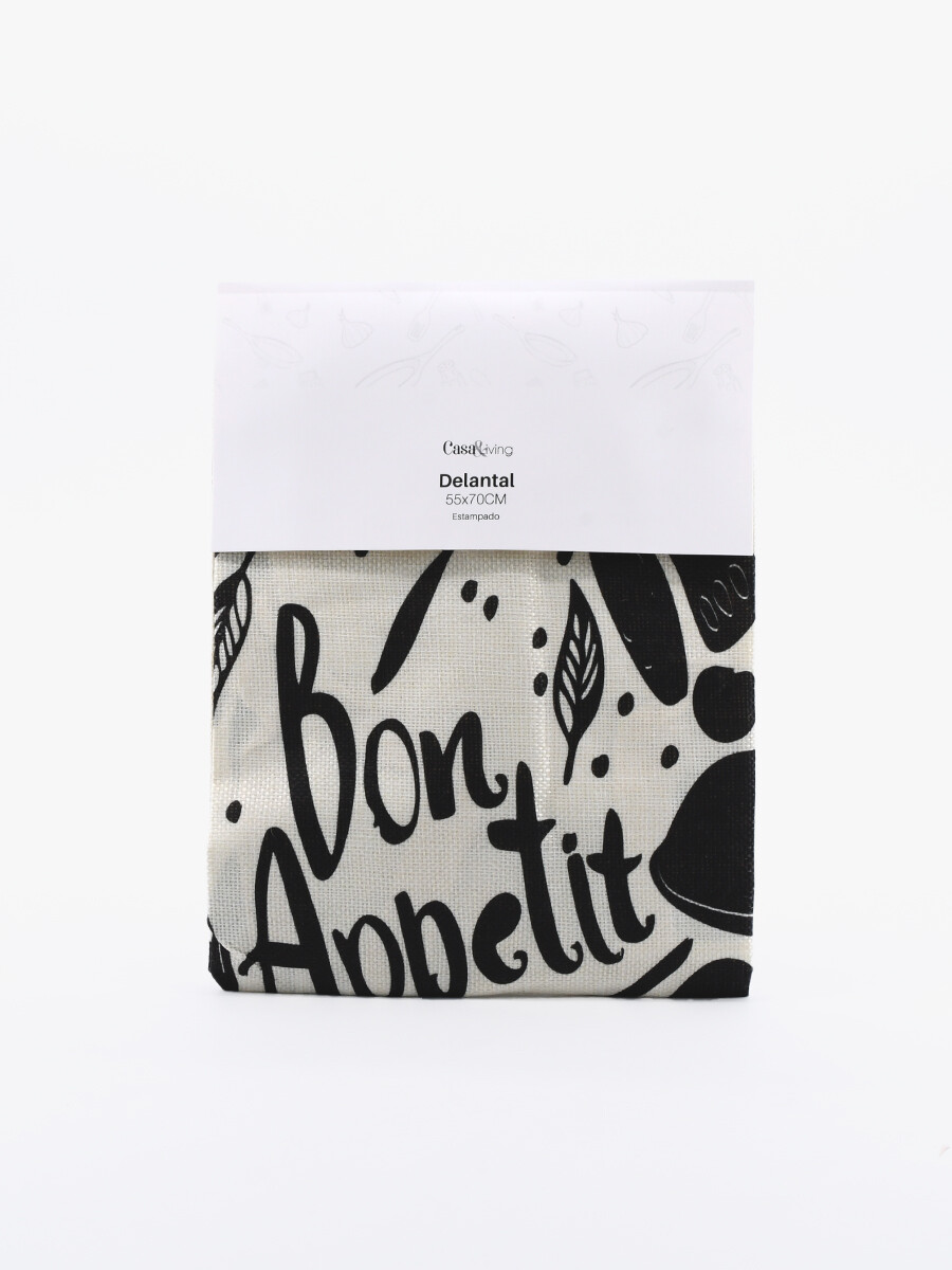 DELANTAL PRINT BON APPETIT - NATURAL 
