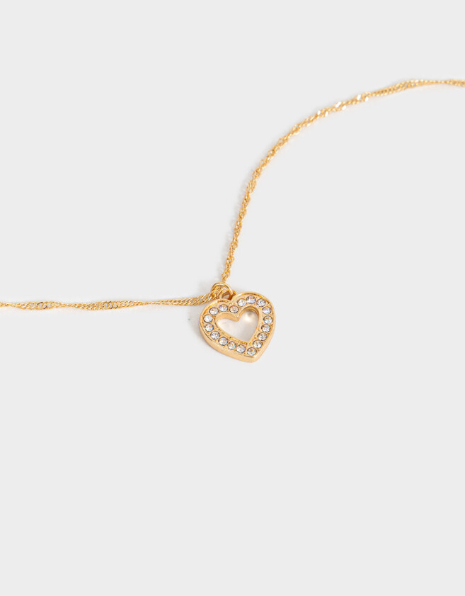 Cadena Corta con Dije Corazón Cadena Con Dije De Corazón - Dorado