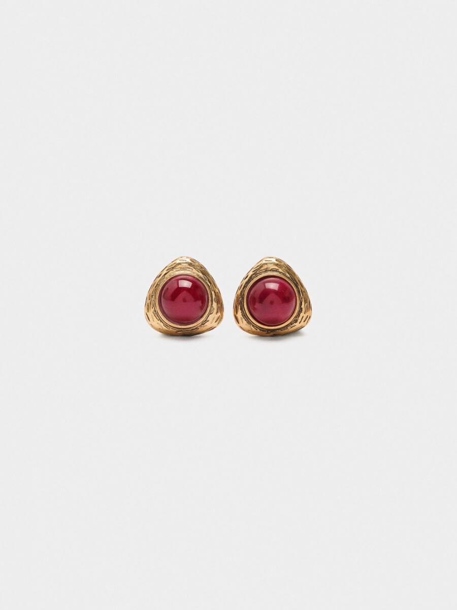 Pendientes De Triángulos Esfera burdeos