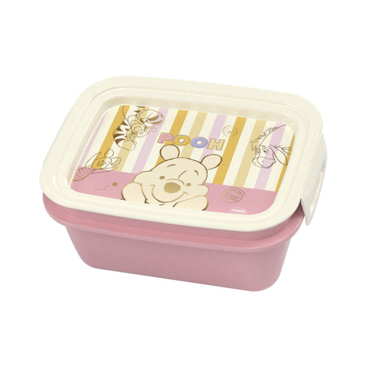 Pote Plástico Winnie Pooh con Traba y División 630ML 