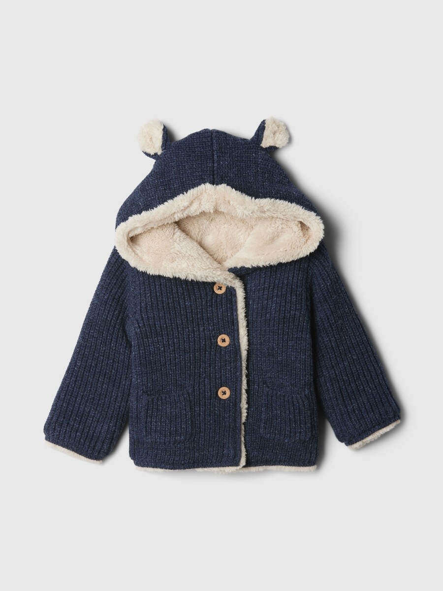 Canguro Con Corderito Con Botones Bebé - Blue Heather 