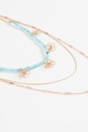 Collar triple dije flor dorado