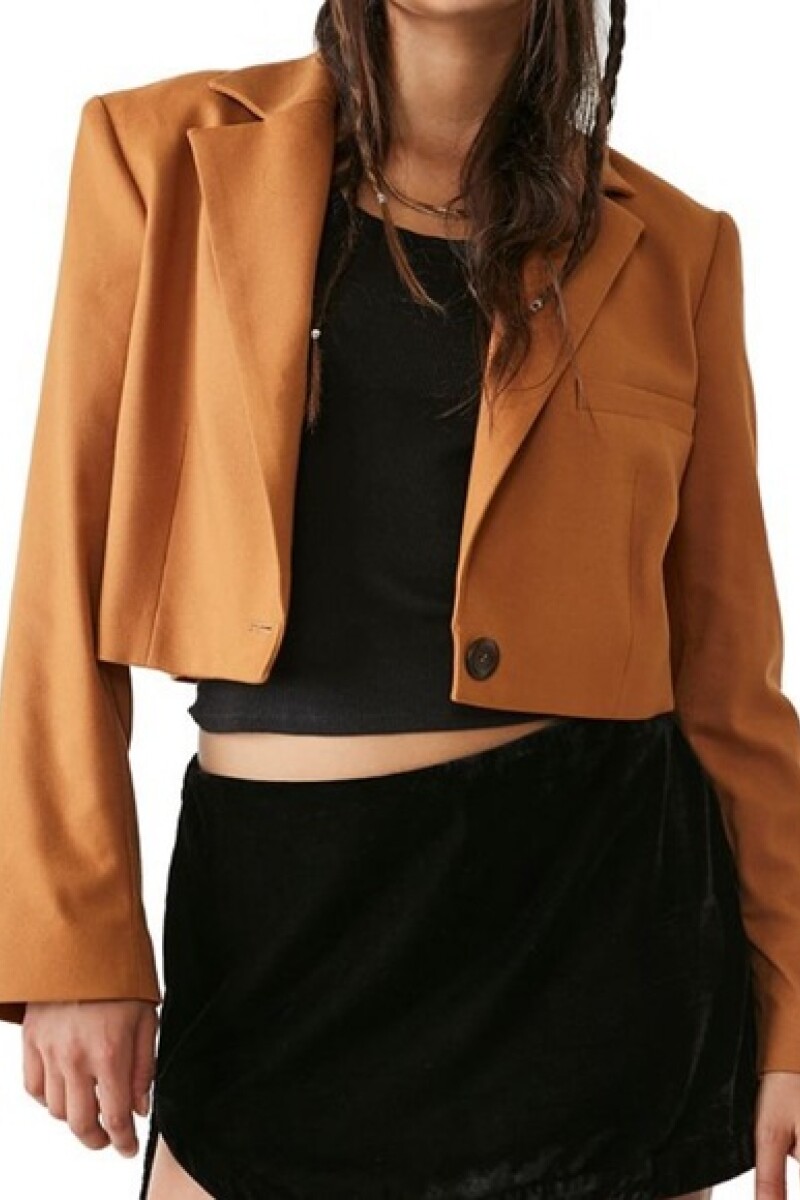 BLOCK PARTY CROP BLAZER Marron