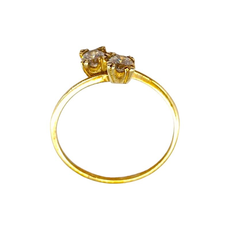 Anillo Toi et Moi-Oro bajo-Piedra Zirconia-AN8085 conpiedra