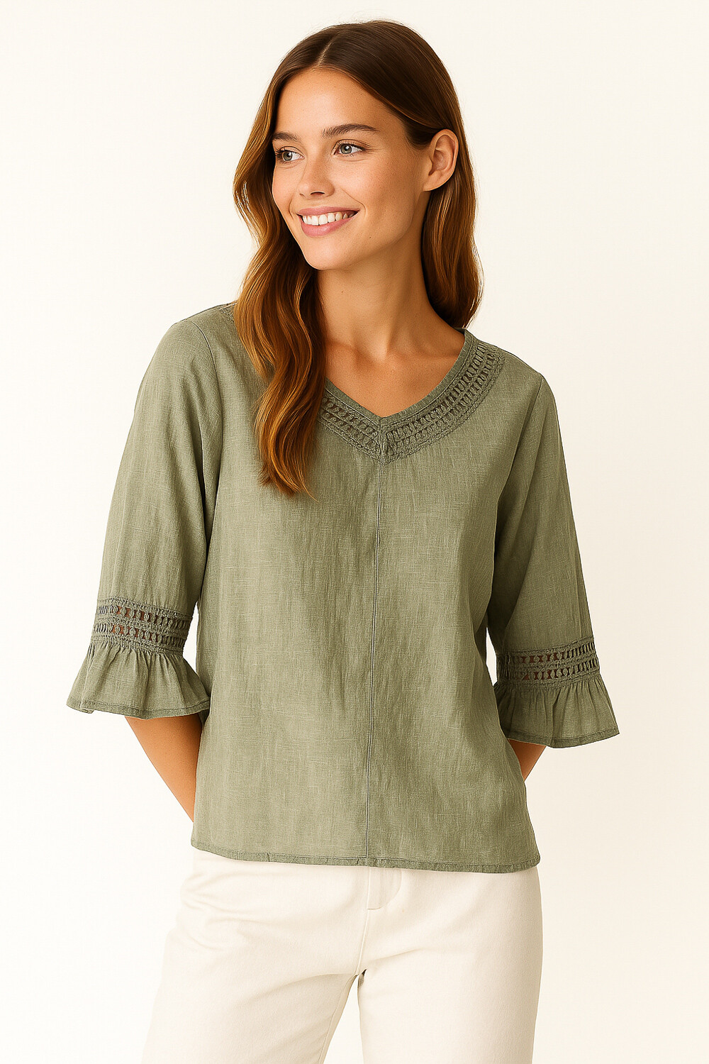Blusa Surnia Verde Grisaceo