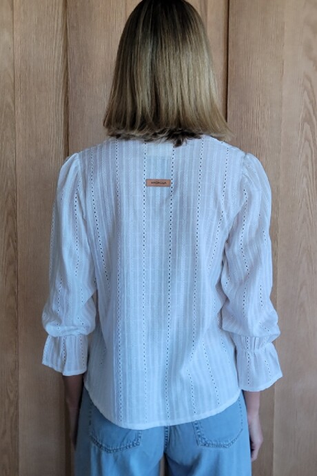 Blusa Copenhague Broderie calado blanco