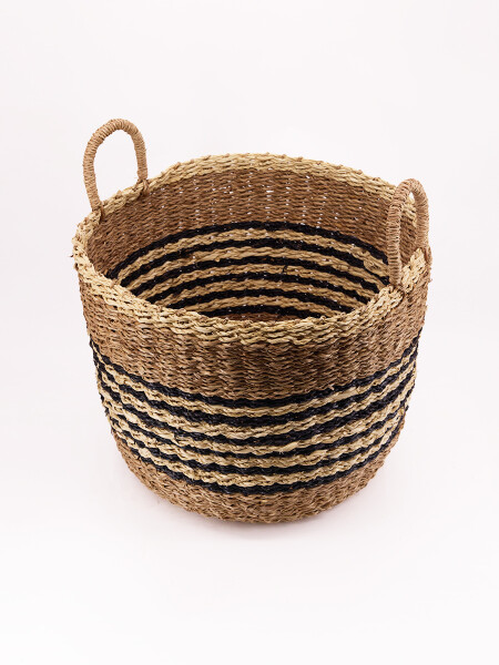 CANASTO RAYAS CON ASAS MARRON