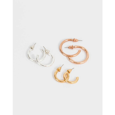 Set De Argollas Bañadas En Oro Dorado