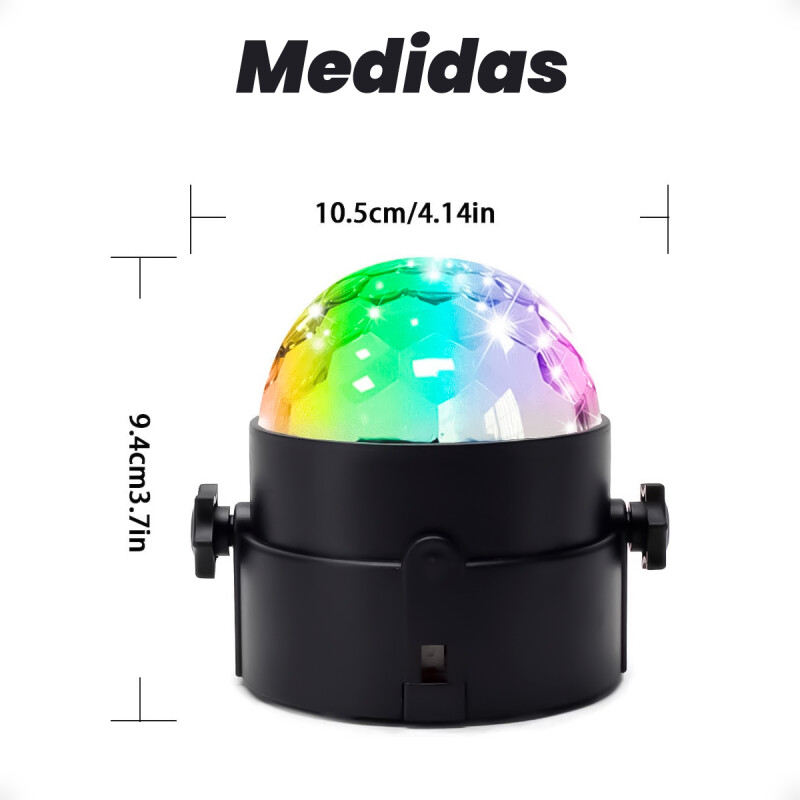 Bola De Luces Led Rgb Audioritmica Discoteca Con Control Bola De Luces Led Rgb Audioritmica Discoteca Con Control