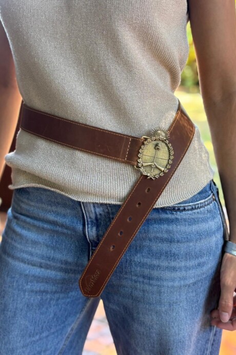 Escudo Belt Argentina Camel / Dorado