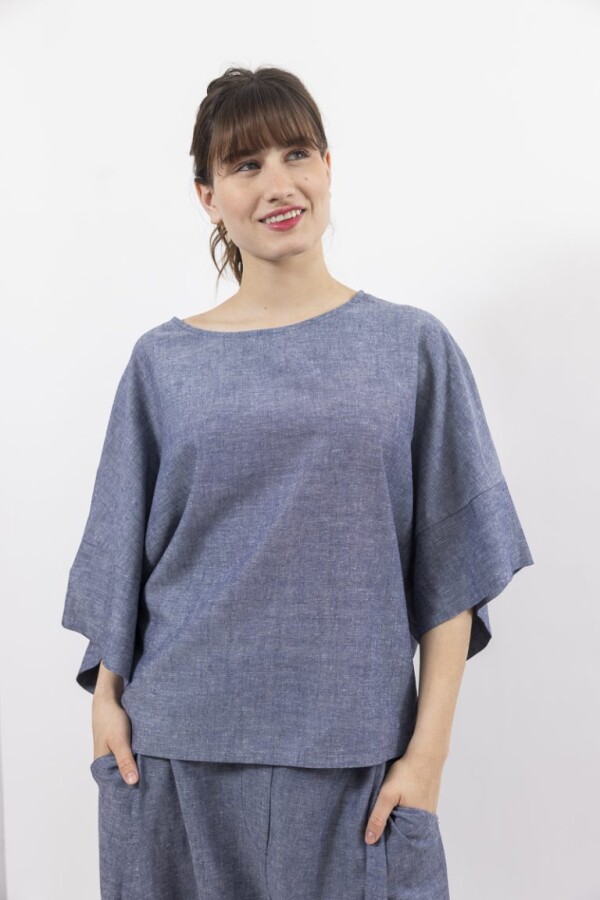 BLUSA VISCOSA/LINO DELTA BLUSA VISCOSA/LINO DELTA