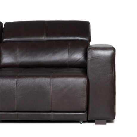 Rinconera Seúl - Cuero Básico - Chaise izquierdo Café - (Preventa)