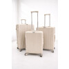 Set de Valijas Rígidas x3 con Ruedas 360° – Equipaje de Viaje Beige