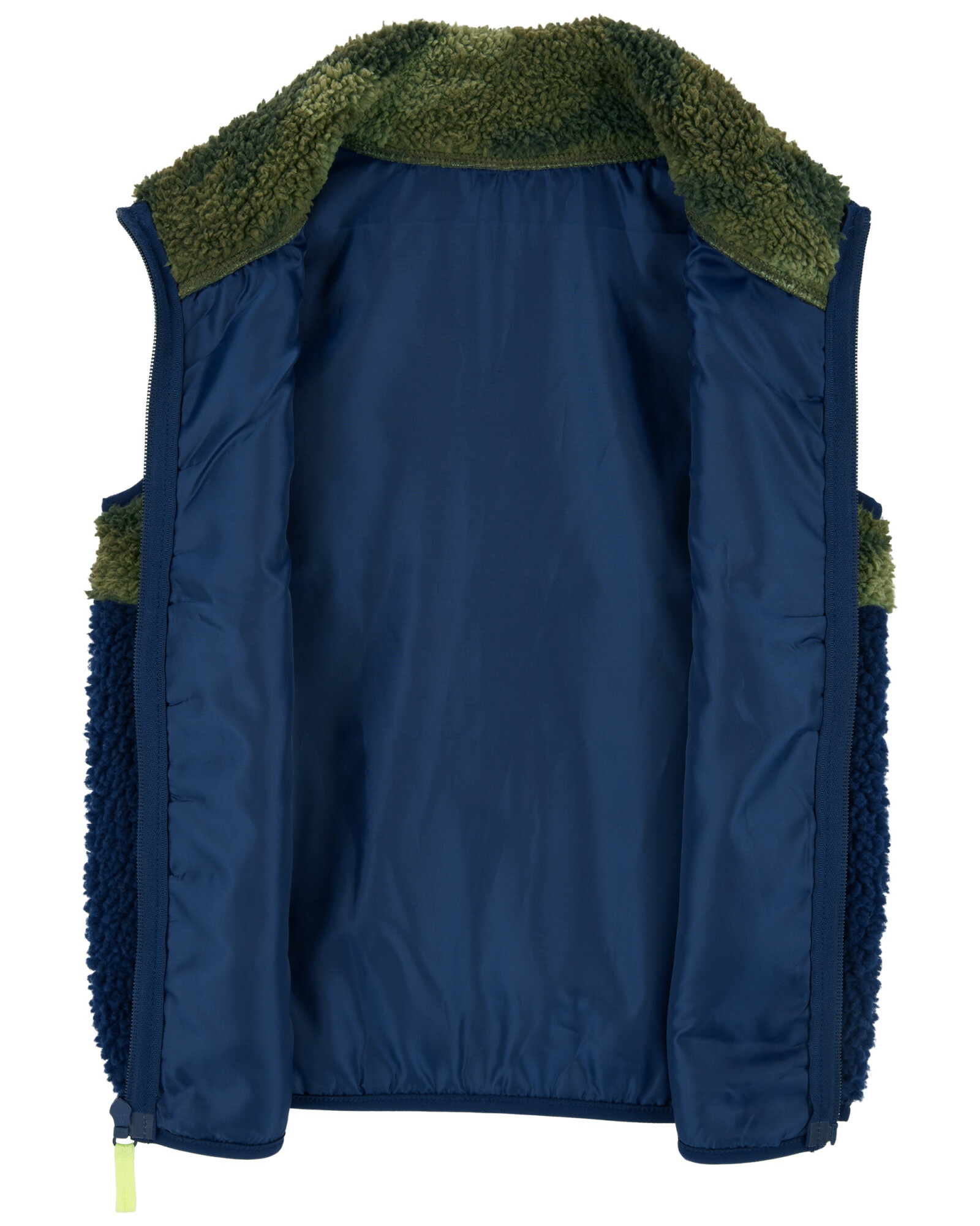 Chaleco de sherpa, diseño camuflado. Talles 6-8 Sin color