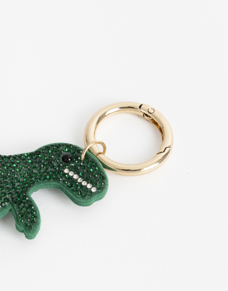 Llavero Strass Llavero Y Bag Charm Dinosaurio Strass - Verde Medio