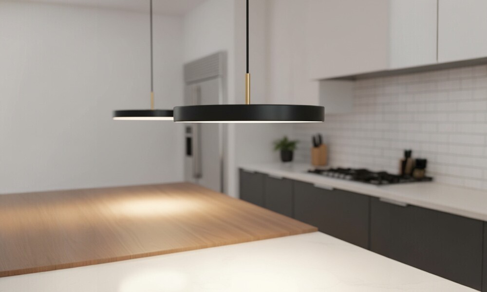 Luminaria minimalista colgante SAPI P30D NEGRA Luminaria Minimalista Colgante Sapi P30d Negra