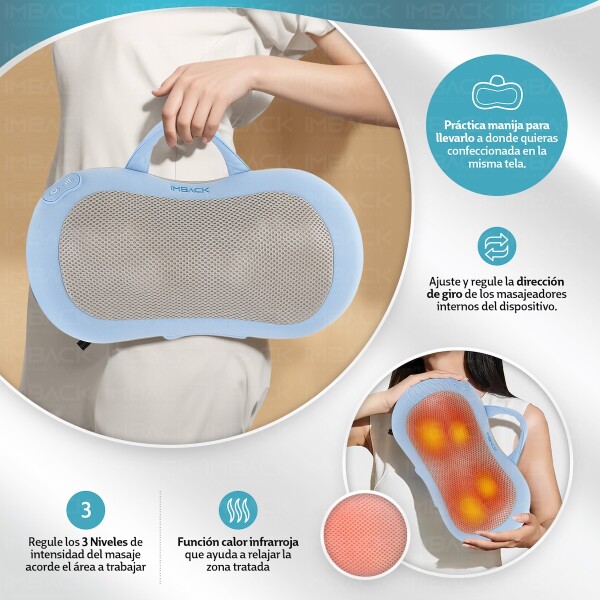 Masajeador Almohada Celeste Multifuncion Cervical Espalda Hombros Grande MSJ002 Masajeador Almohada Celeste Multifuncion Cervical Espalda Hombros Grande MSJ002