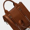 Cartera de Mano Oak en Efecto Cuero Liso Marron
