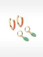 Set De Pendientes Esmaltados multicolor