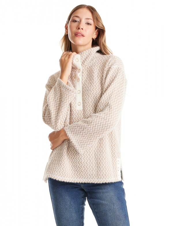 Buzo Zigzag Mohair BEIGE/MULTI