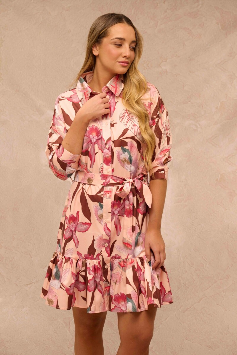 VESTIDO LEXY ESTAMPADO FLORES ROSA VESTIDO LEXY ESTAMPADO FLORES ROSA